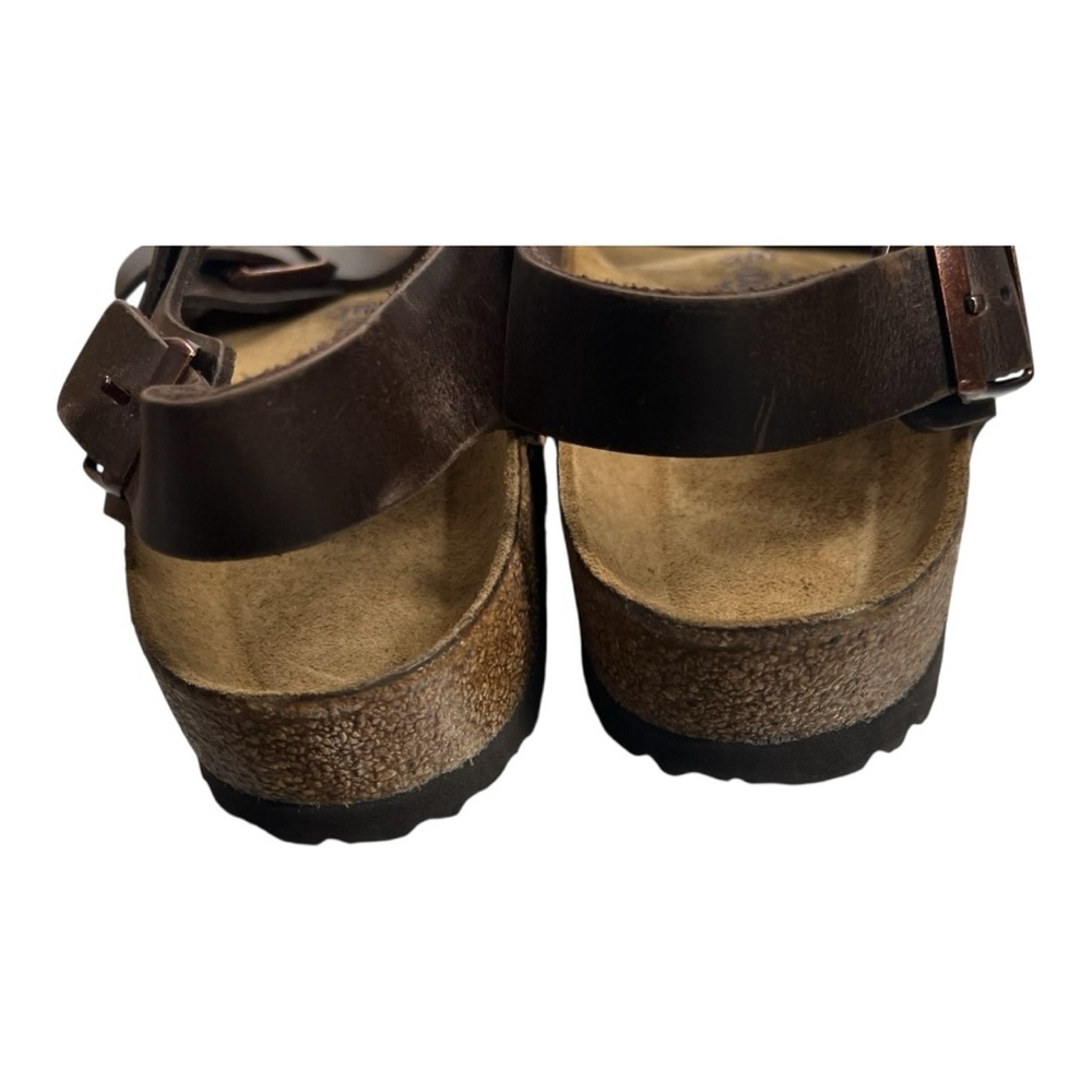 Birkenstock Milano Sandals EU 45 / US 12 - Brown Oiled Leather Soft Footbed - Picture 6 of 10